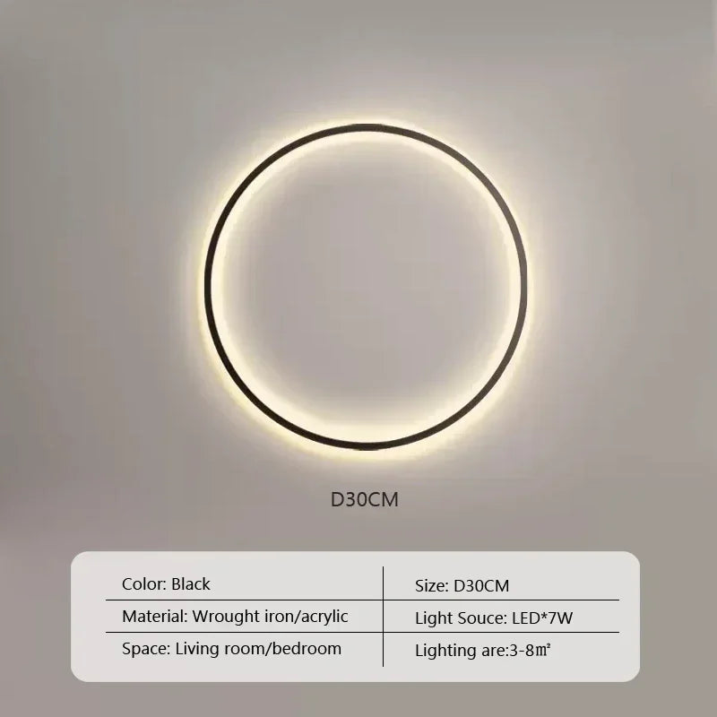 Minimalist Modern LED Wall Lamps Ring